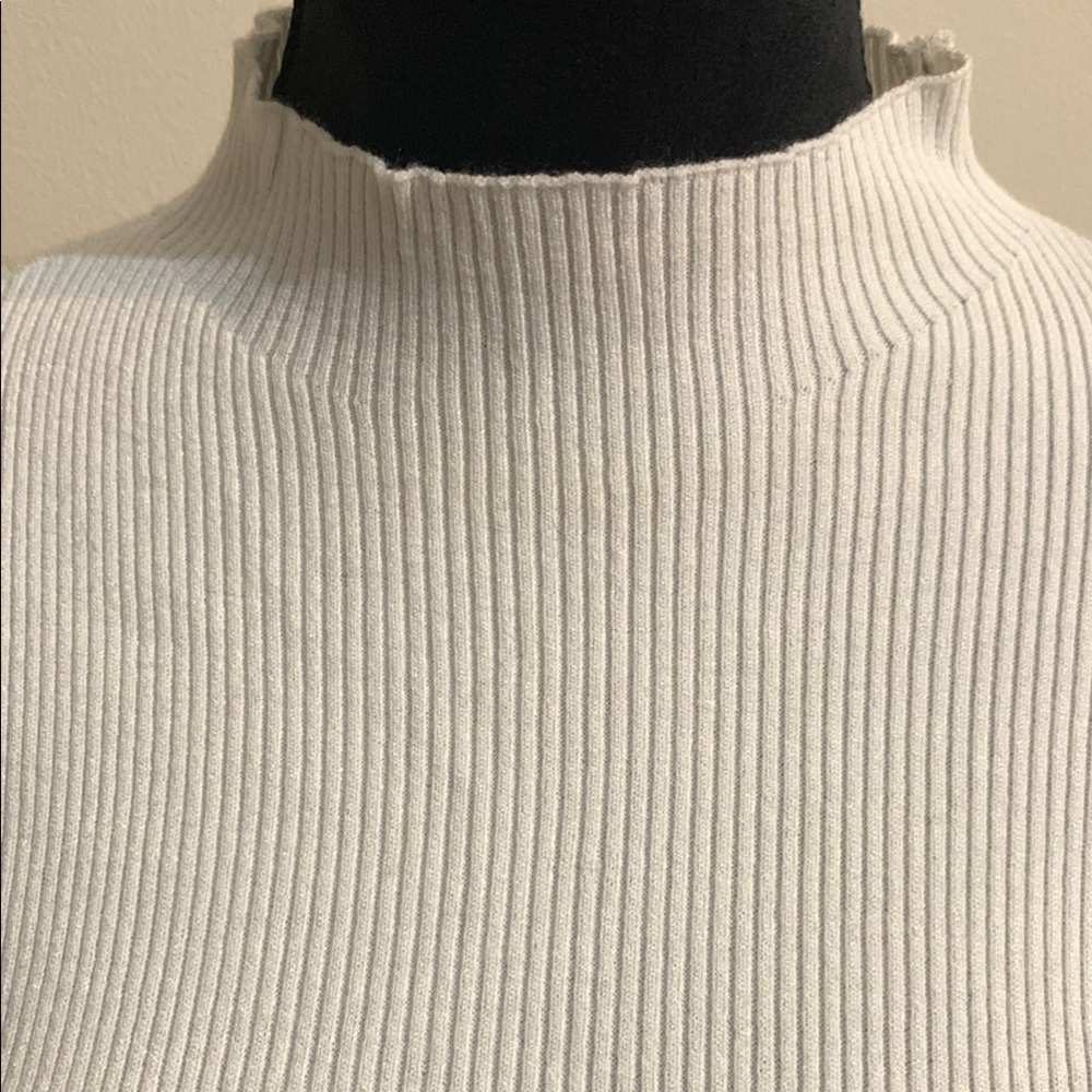 Forever 21 White and Black Mock Neck Long Sleeve Dress - Picture 4 of 9